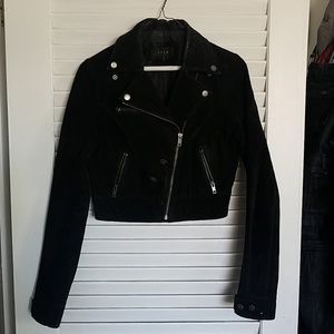 Suede moto jacket